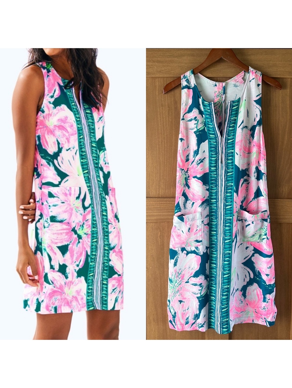 Lilly Pulitzer Carlotta Shift Dress in Tidal Wave Pans Garden Women’s size 4
